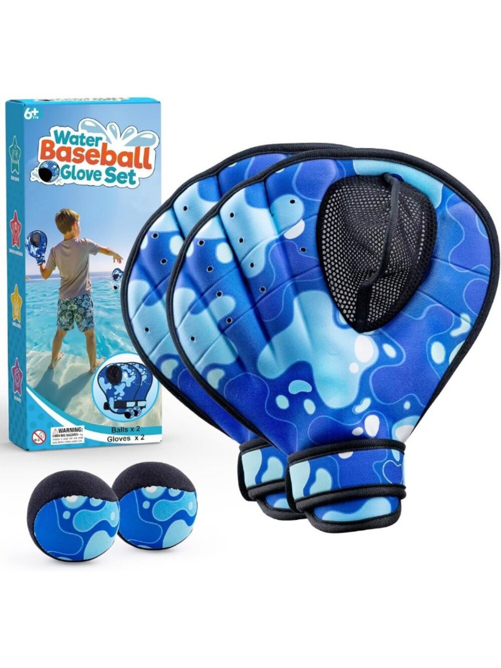 Waterproof Baseball Gloves & Bouncing Ball Set - Perfect Pool, Beach & Lake Toys